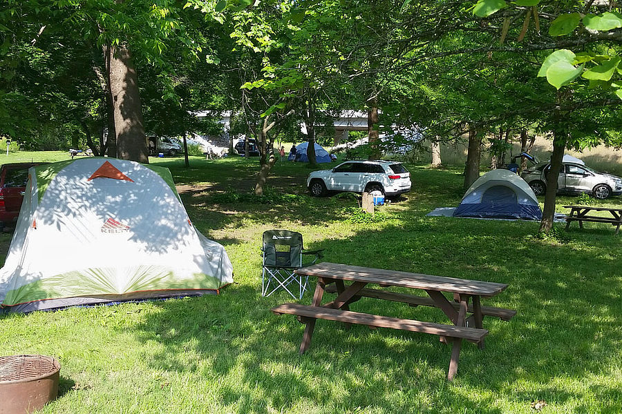 Tent sites picnic tables